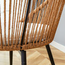 Modern 3 Piece Set, Anti - Spill Round Coffee Table, 2 Rattan Swivel Chairs, Outdoor Patio Furniture For Tea Time - Black / Wood