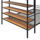 Bunk Bed With 5 Tier Shelves
