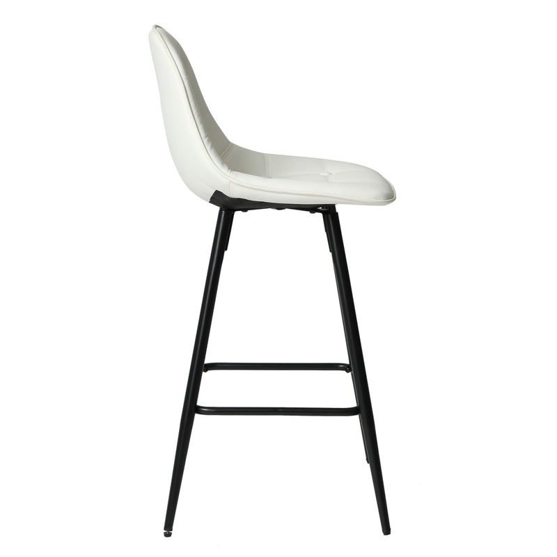 Modern Metal Counter Height Bar Stools With Back And Footrest (Set of 2)