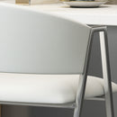 Modern Bar Stools With Low Back And Arms And Durable Metal Frame (Set of 2) - Ivory