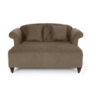 Upholstered Chaise Lounge With Scroll Arms, Turned Legs And 2 Pillows