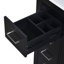 Ceramic Sink Combo, Freestanding Vanity Set With 3 Drawers & Soft Closing Doors