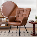 Modern Accent Arm Chair High Back With Metal Legs And Soft Padded