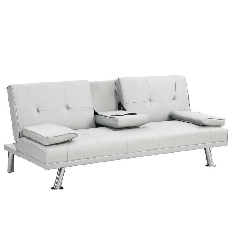 Futon Sofa Bed With Armrest Two Holders