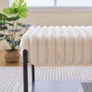 Upholstered Ottoman Coffee Table Foot Rest With Open Storage