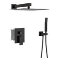 Dual Shower Head System With 12" Wall Mounted Square Rain Shower And Rough In Valve