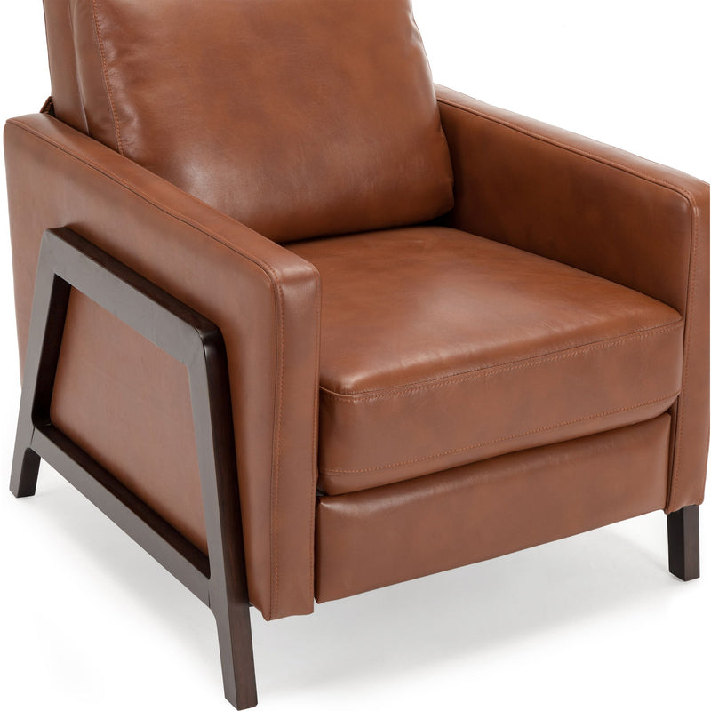 Mid Century Modern Madeline Push Back Recliner - Caramel