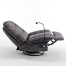 Modern Swivel Gliding Recliner Chair With Rocking Function And Phone Holder, Large Comfortable