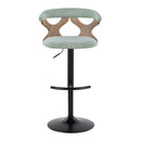 Gardenia - Contemporary Adjustable Barstool With Swivel With Rounded T Footrest (Set of 2)