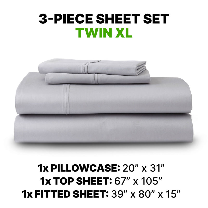 Sheet Set Luxurious Supima Cotton, Wrinkle Resistant, Breathable, With 2 Ghostgrip Band