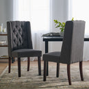 Sophisticated Tufted Dining Chair With High Back Design