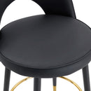 Modern Upholstered 360° Rotatable Bar Chair With Metal Legs For Dining Room (Set of 2)