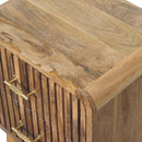 T Bar Ridged Nightstand - Oak