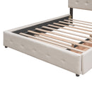 Upholstered Platform Bed With Classic Headboard And Drawers, No Box Spring Needed
