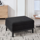 Upholstered Storage Ottoman With Reversible Lid Coffee Table With Rubberwood Legs