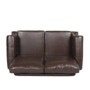 Contemporary Loveseat With Nailhead Trim - Dark Brown