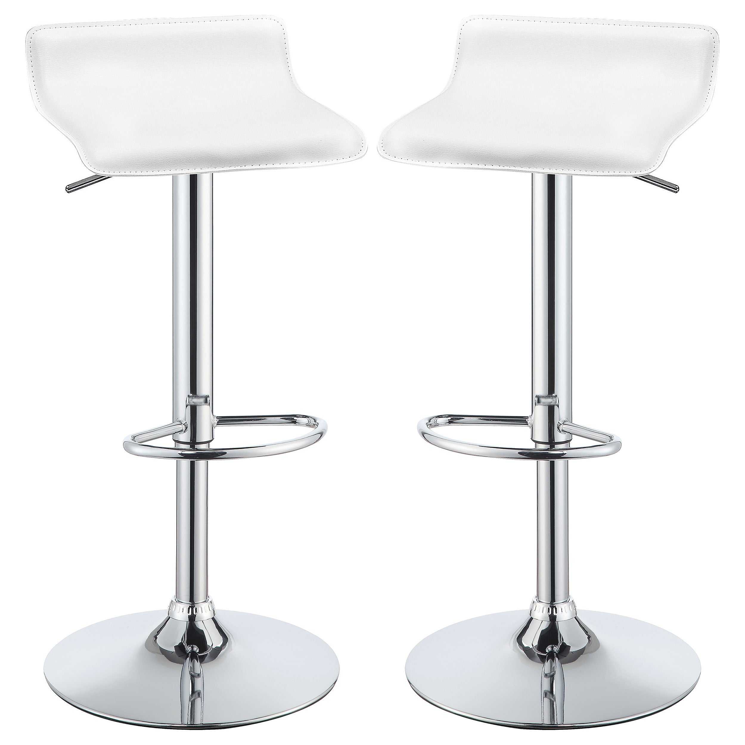 Bidwell Upholstered Adjustable Bar Stool White (Set of 2) — view 1