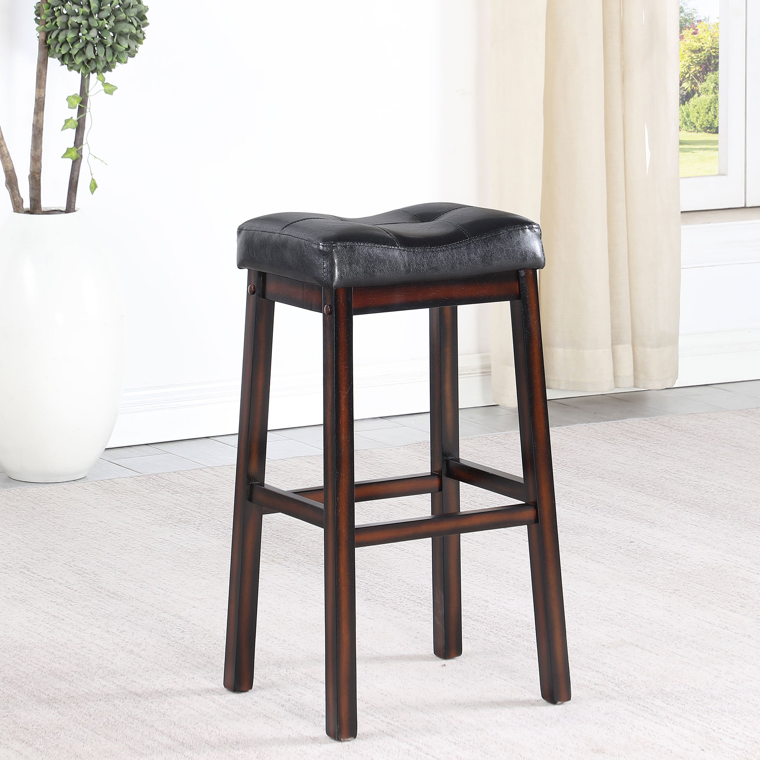 Donald Upholstered Bar Stool Cappuccino (Set of 2) — view 2