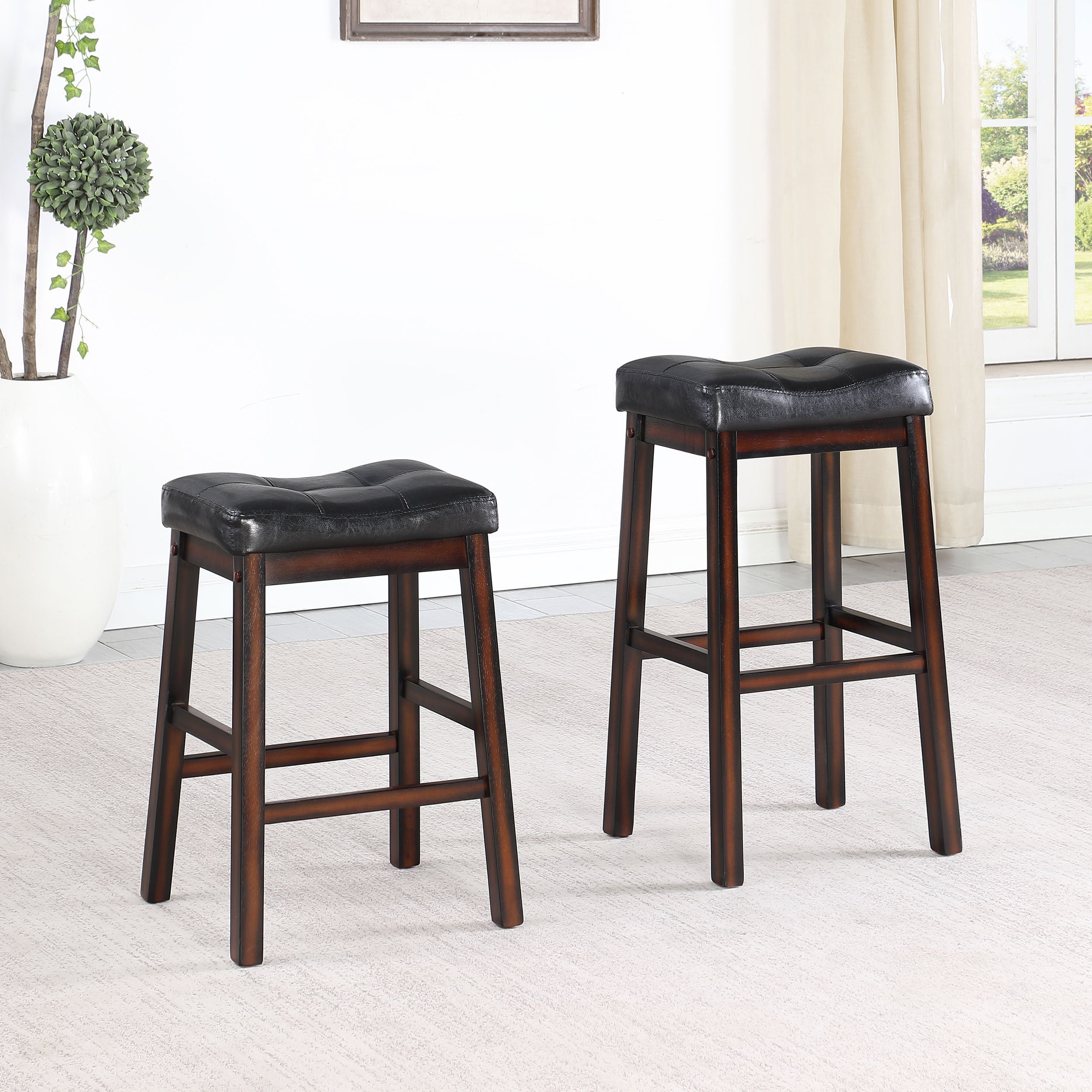 Donald Upholstered Bar Stool Cappuccino (Set of 2) — view 9