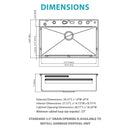 30" Single Bowl Kitchen Sink With Smart LED Faucet