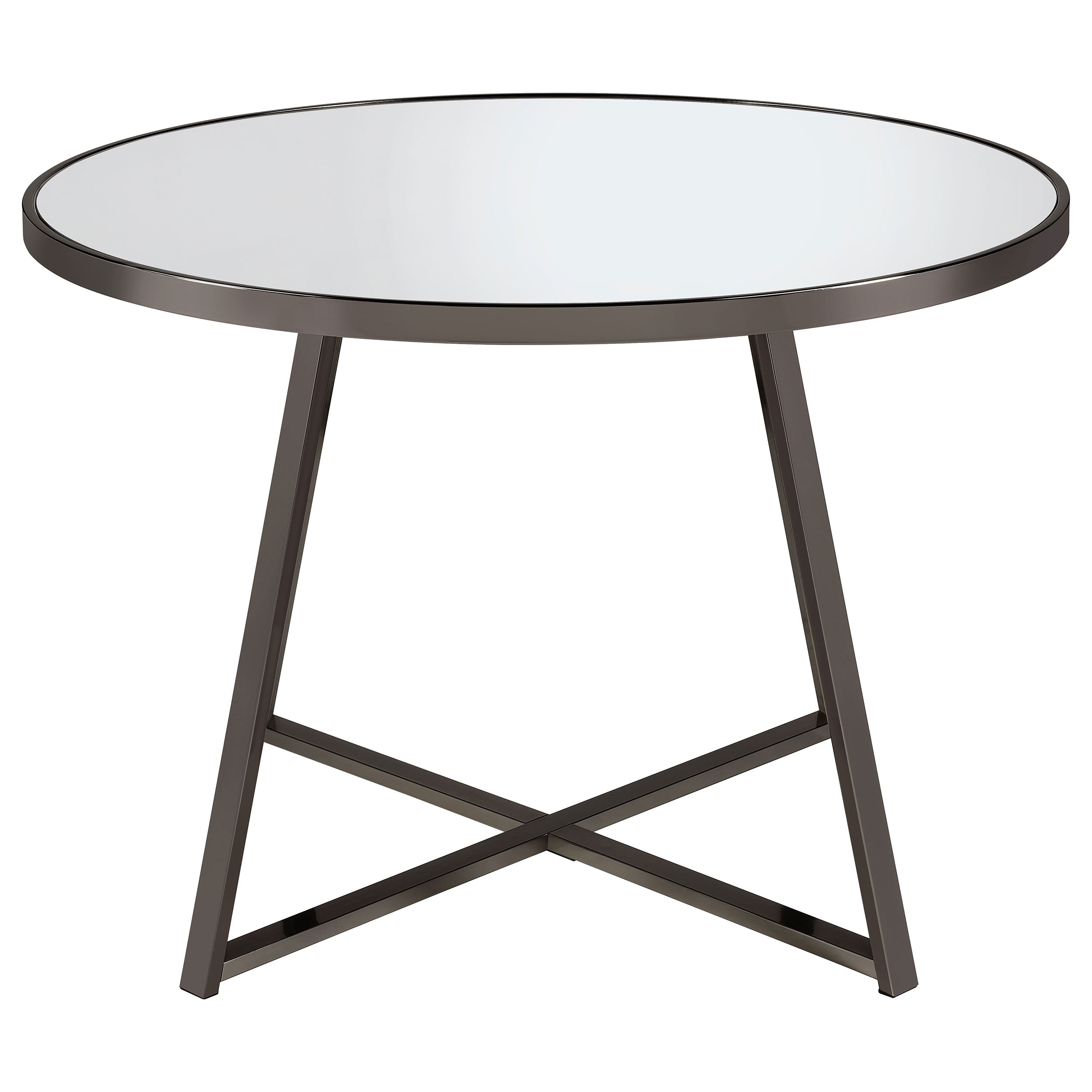 Jillian 5-piece Round Mirror Top Dining Set Black Nickel — view 4