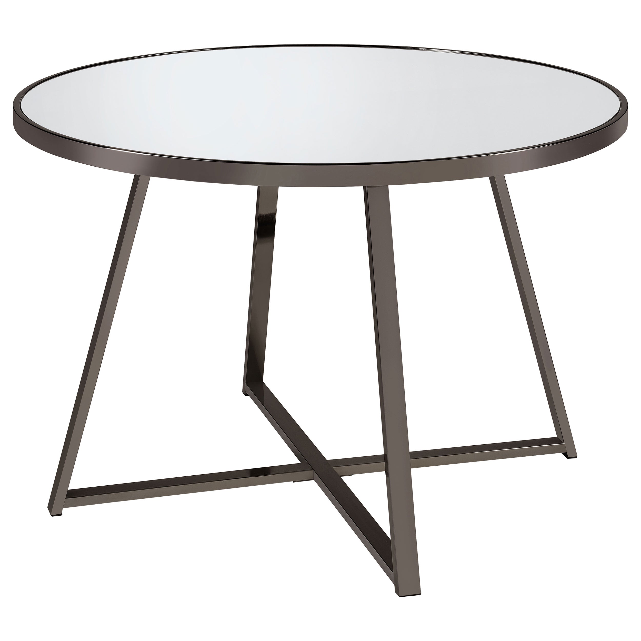 Jillian 5-piece Round Mirror Top Dining Set Black Nickel — view 5