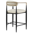 Tina - Metal Counter Height Bar Stool With Upholstered Back And Seat (Set of 2)