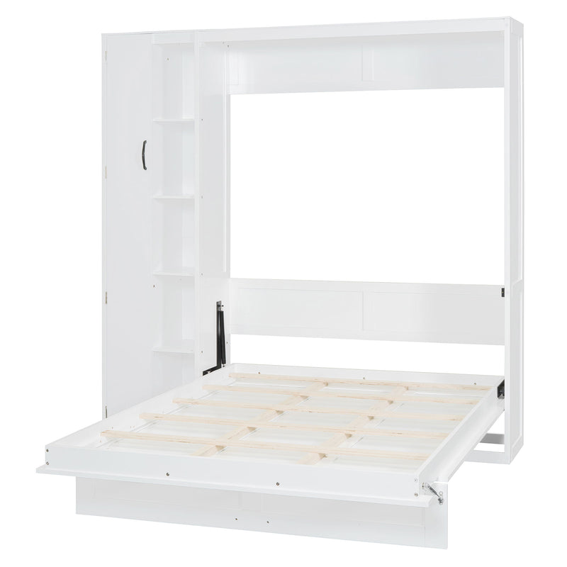Murphy Wall Bed With Shelves, Wardrobe And LED Lights