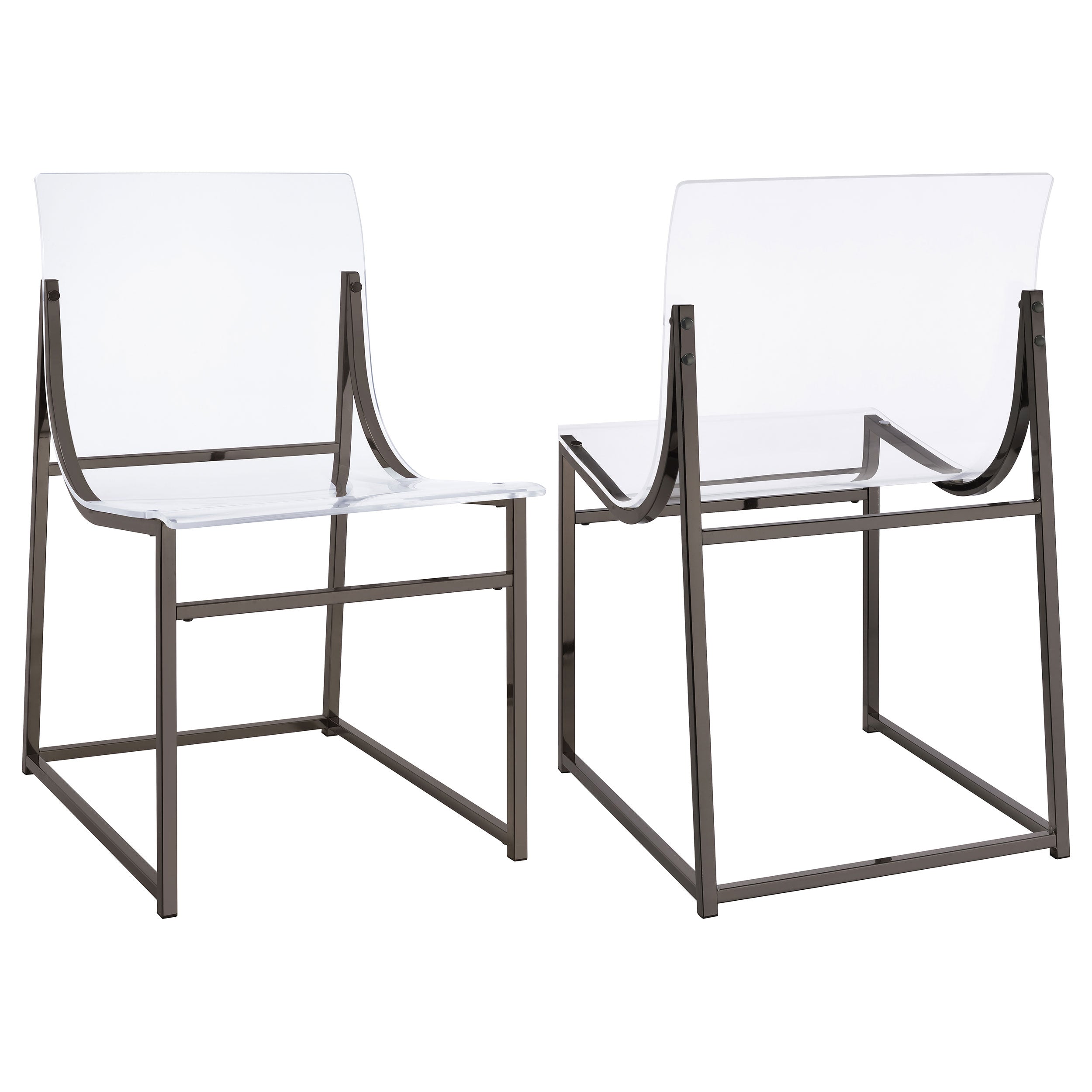 Adino Acrylic Dining Side Chair Black Nickel (Set of 2) — view 1