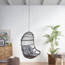 Rustic Hanging Basket Chair With Cushion