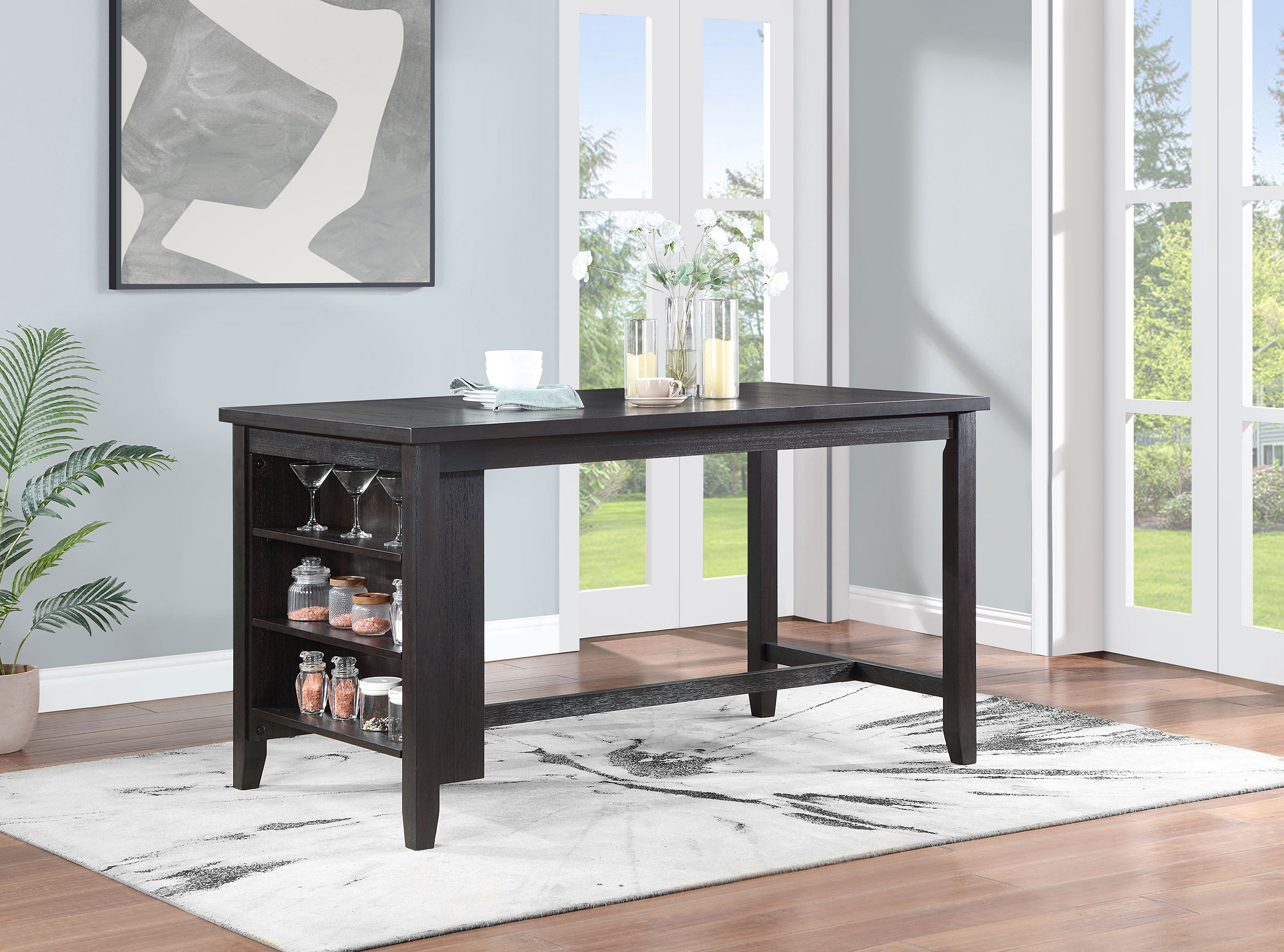 Elliston 66-inch Counter Height Dining Table Dark Grey — view 2