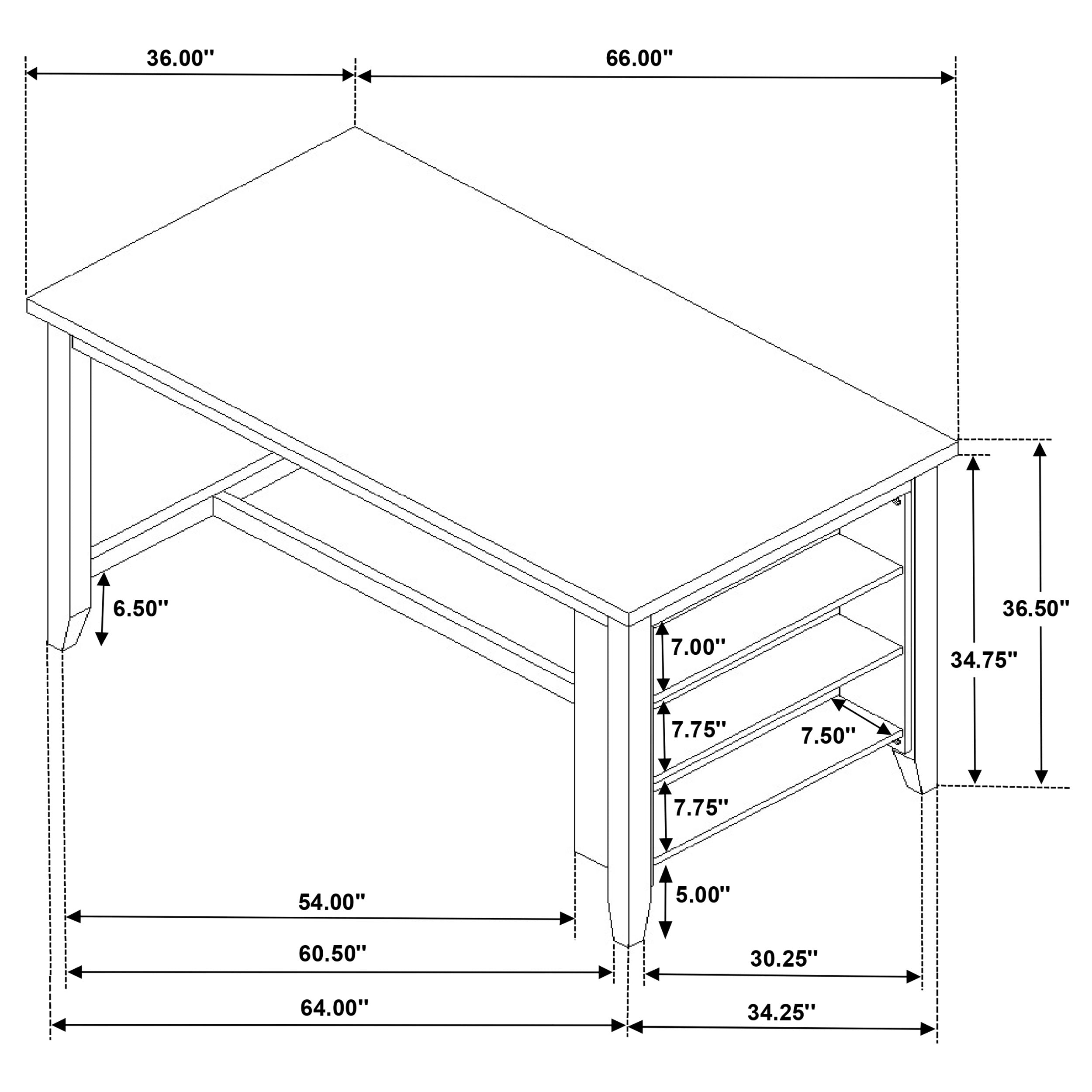 Elliston 66-inch Counter Height Dining Table Dark Grey — view 7