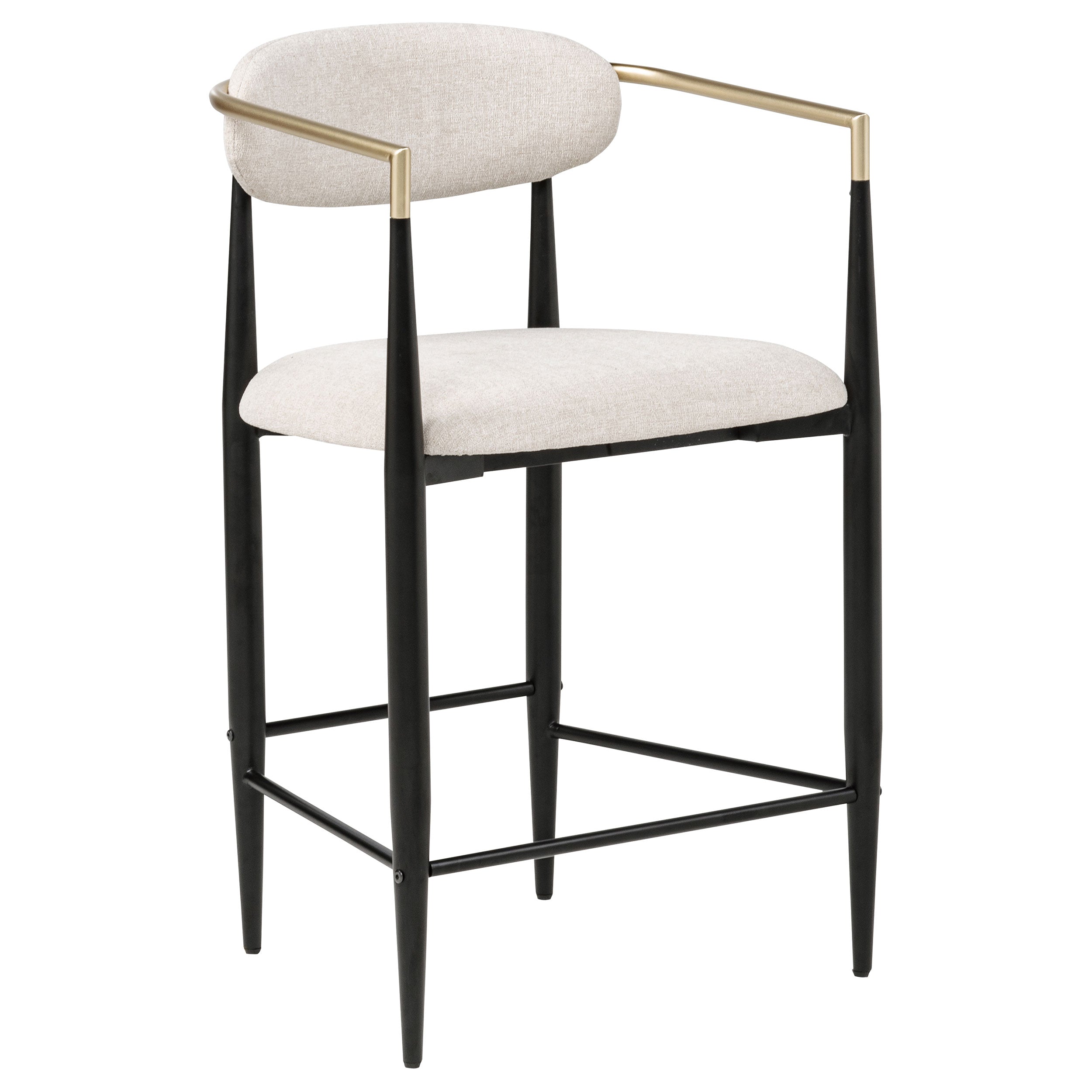 Tina Fabric Upholstered Counter Chair Beige (Set of 2) — view 3