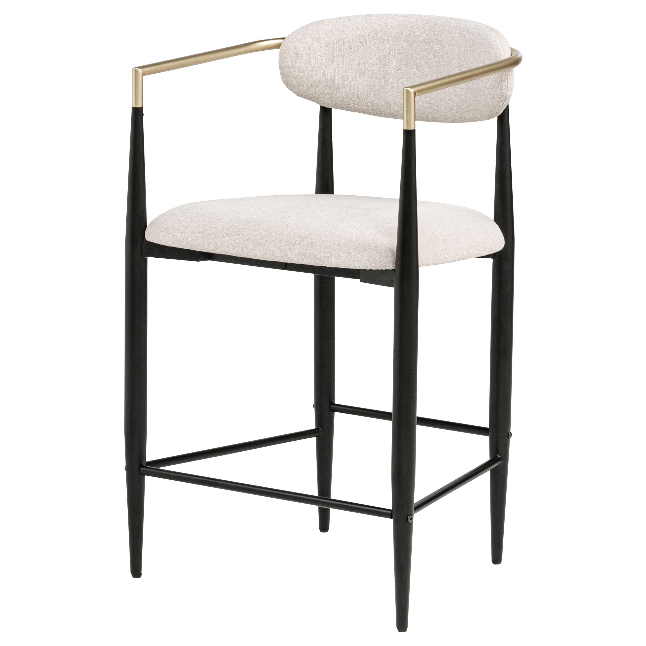 Tina Fabric Upholstered Counter Chair Beige (Set of 2) — view 5