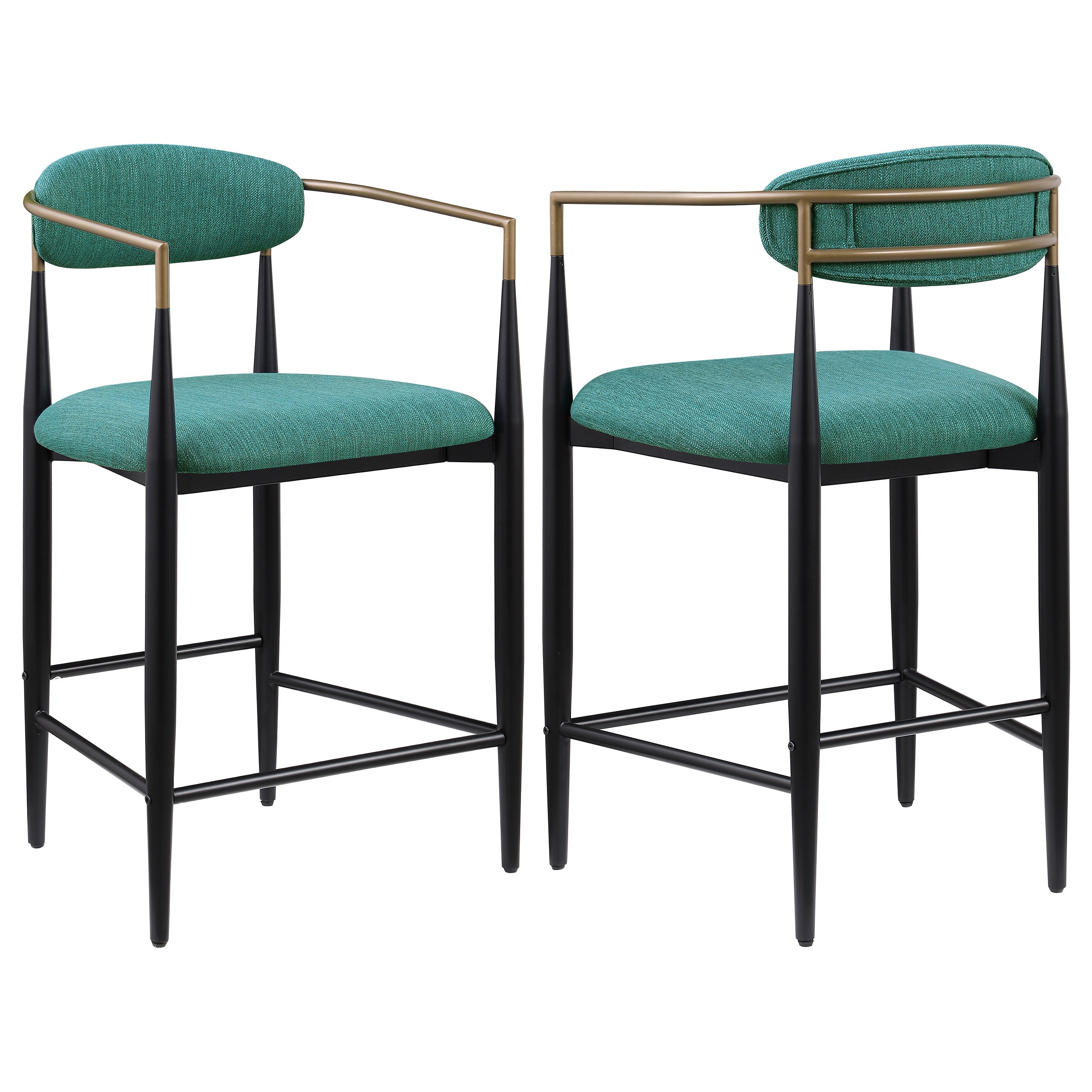 Tina Fabric Upholstered Counter Chair Green (Set of 2) — view 1