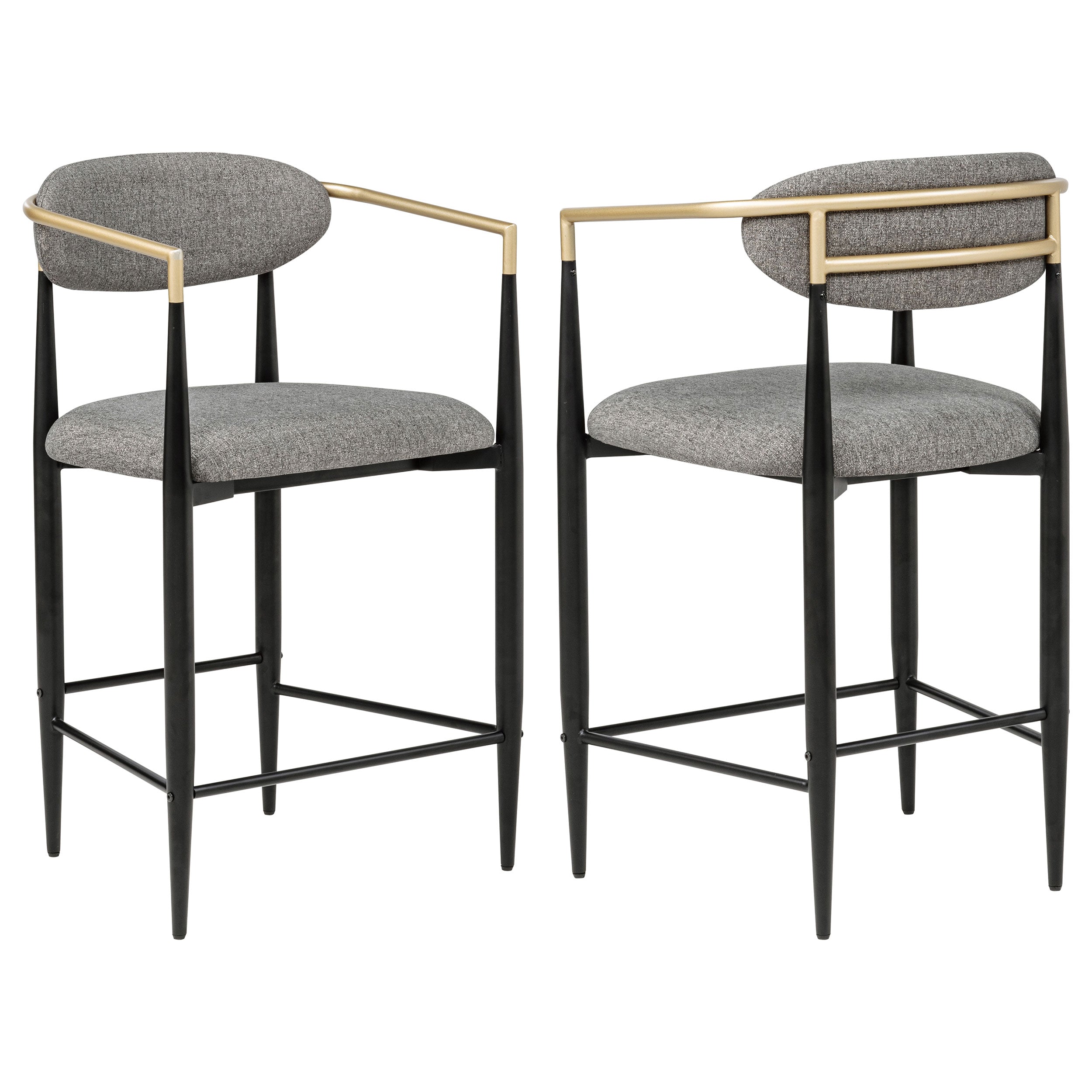 Tina Fabric Upholstered Counter Chair Dark Grey (Set of 2) — view 1