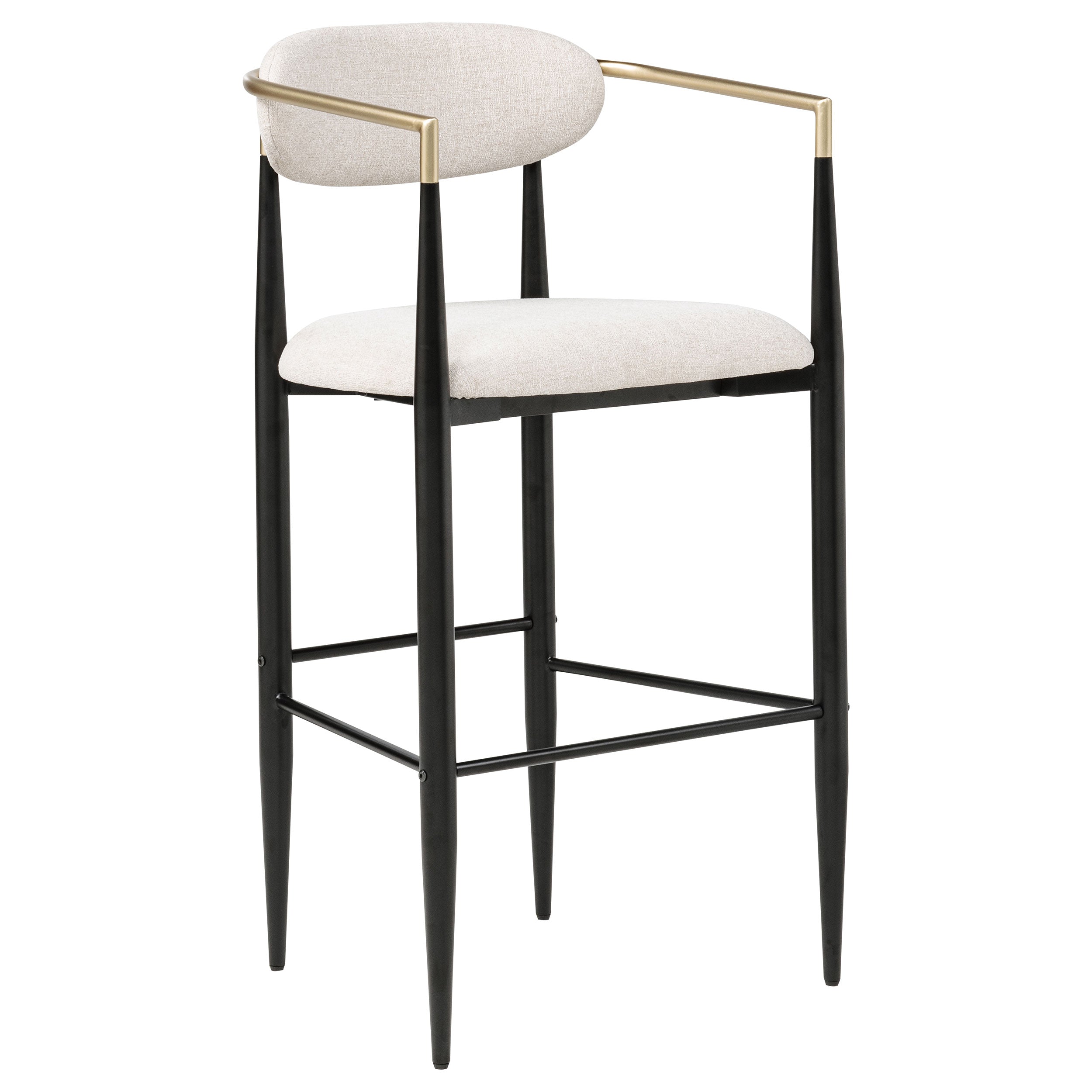 Tina Fabric Upholstered Bar Chair Beige (Set of 2) — view 3