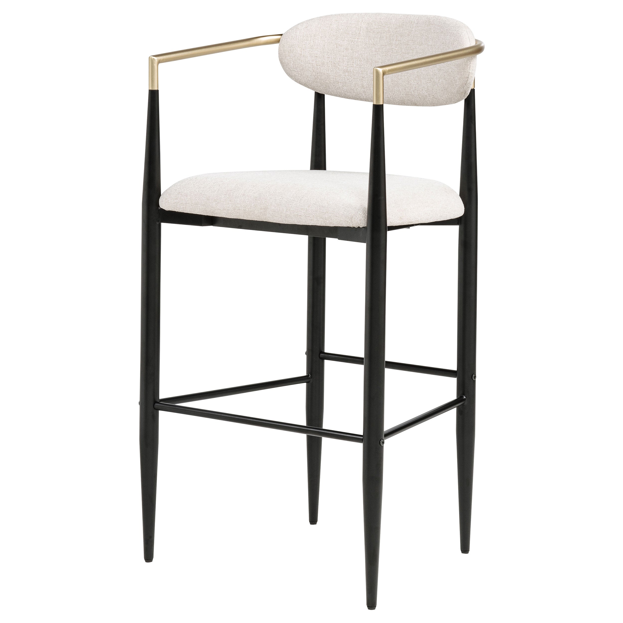 Tina Fabric Upholstered Bar Chair Beige (Set of 2) — view 5