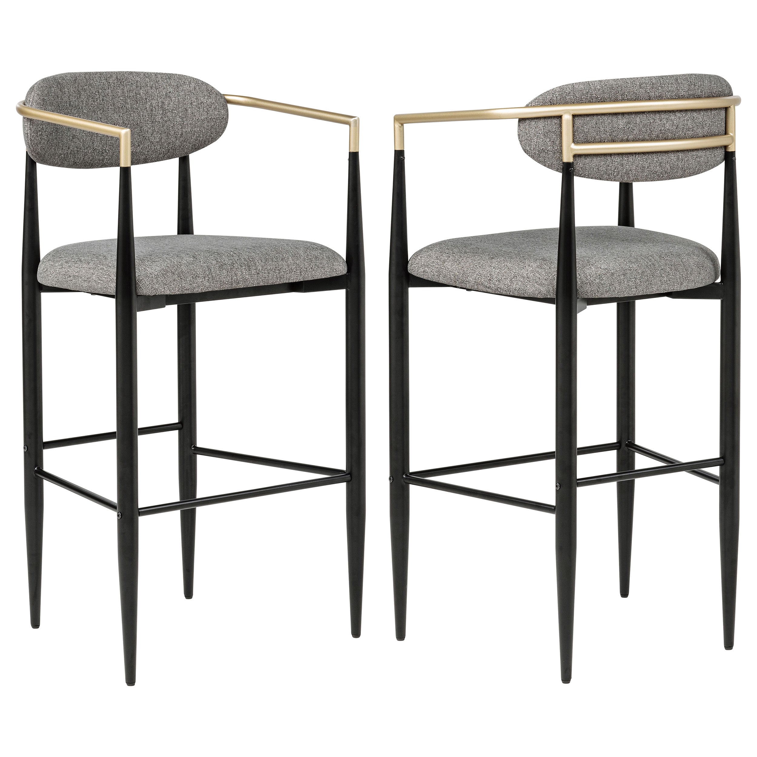 Tina Fabric Upholstered Bar Chair Dark Grey (Set of 2) — view 1