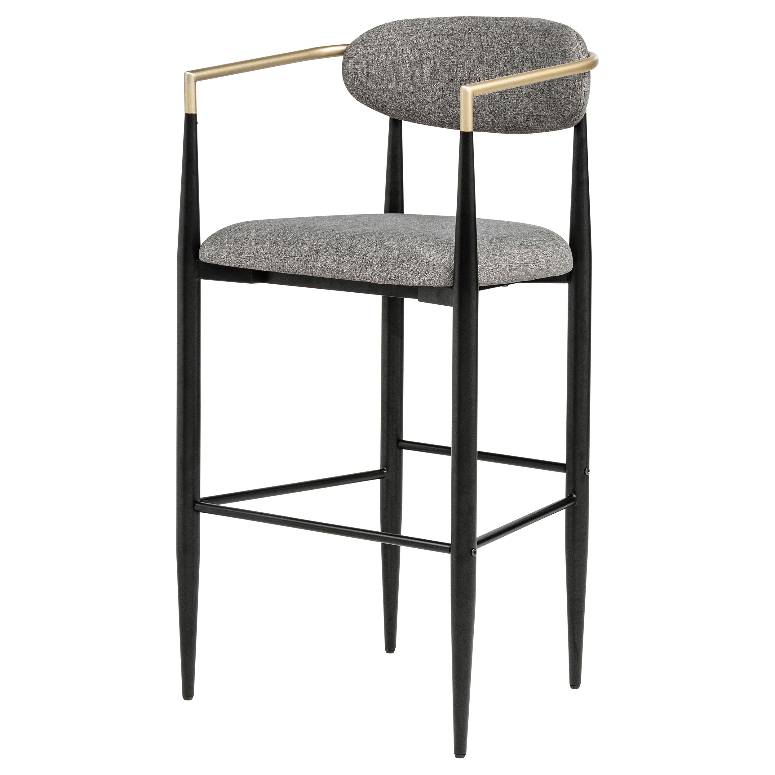Tina Fabric Upholstered Bar Chair Dark Grey (Set of 2) — view 5
