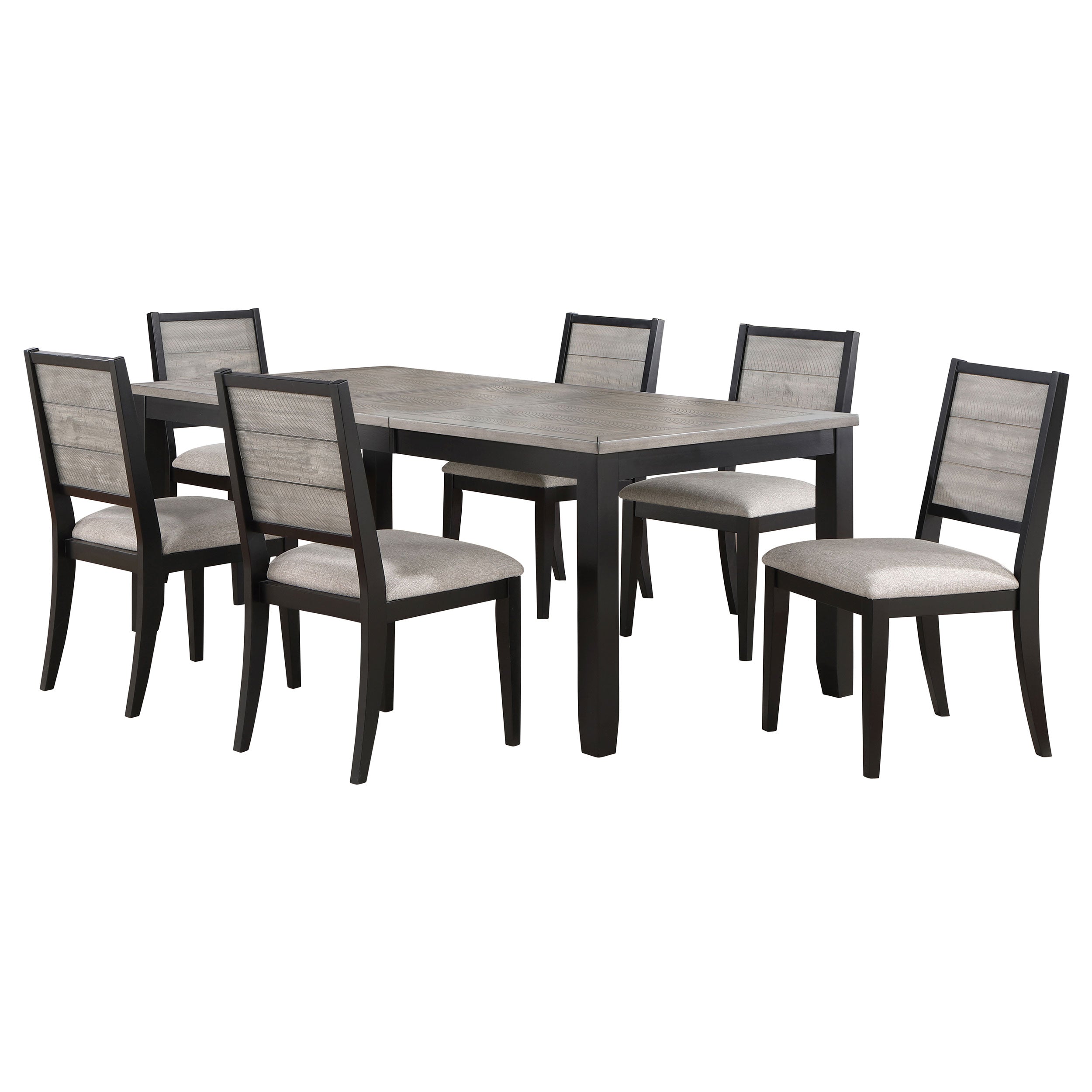 Elodie 7-piece Rectangular Extension Leaf Dining Set Black — view 2