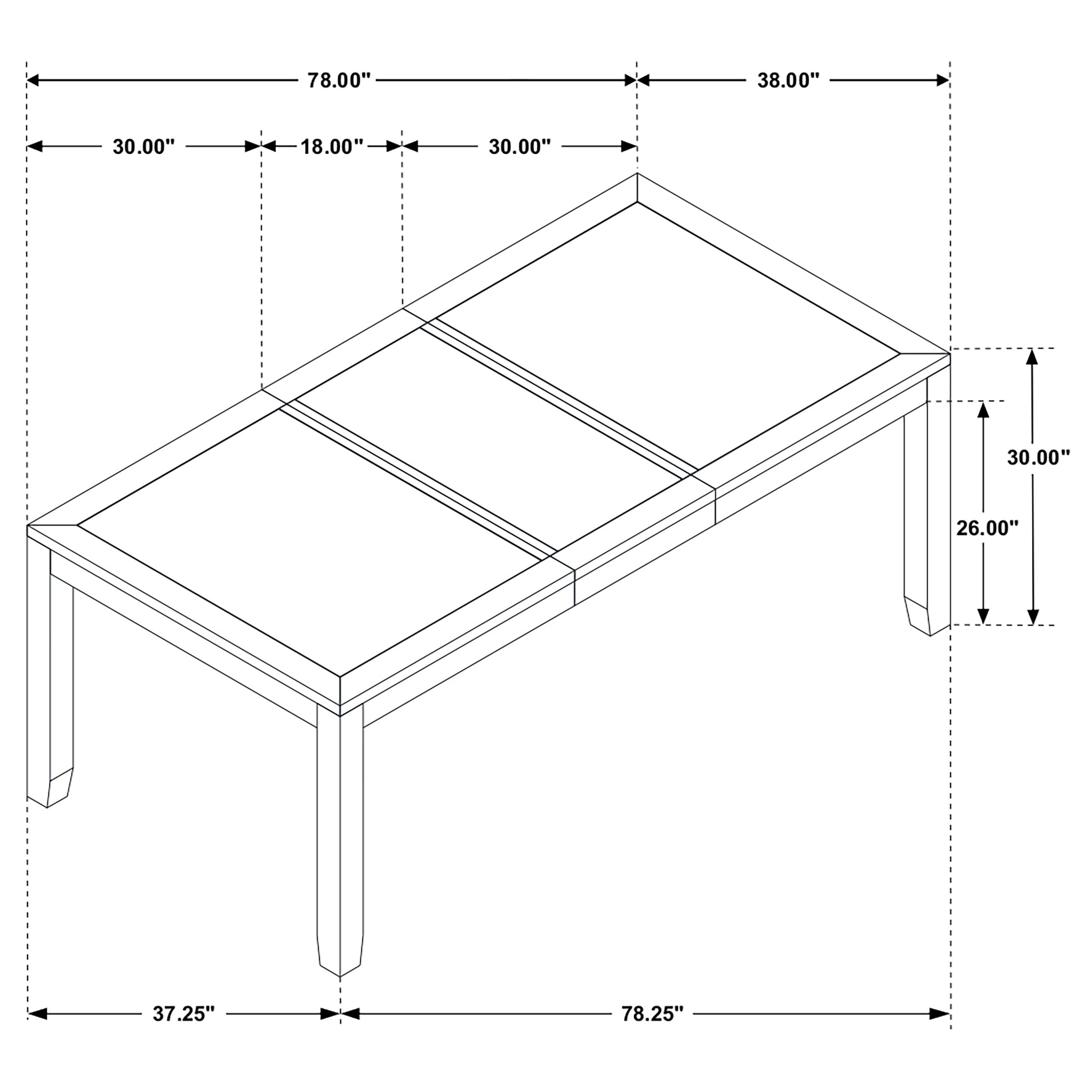 Elodie Rectangular 78-inch Extension Leaf Dining Table Black — view 8