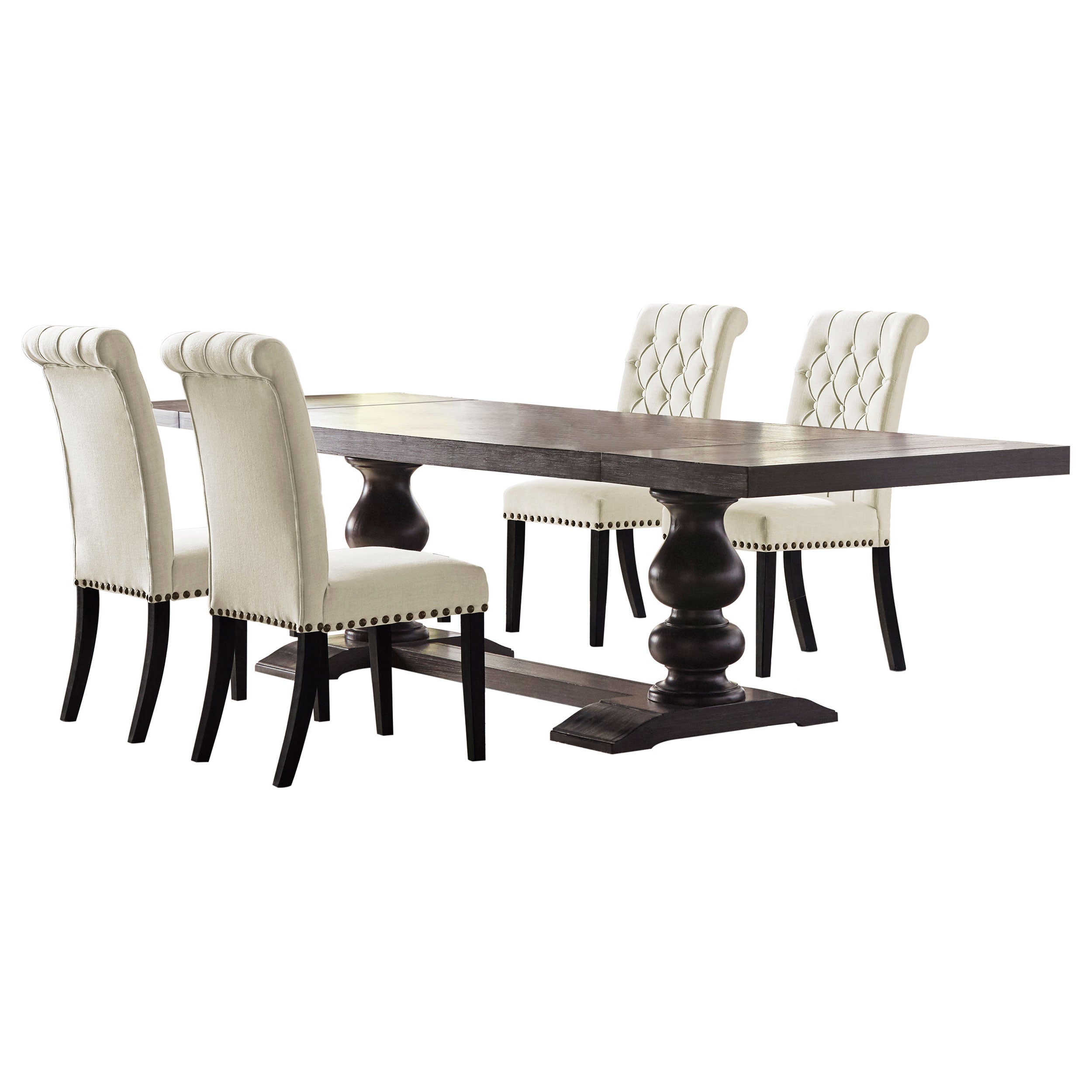 Phelps 5-piece Rectangular Dining Table Set Distressed Noir — view 2