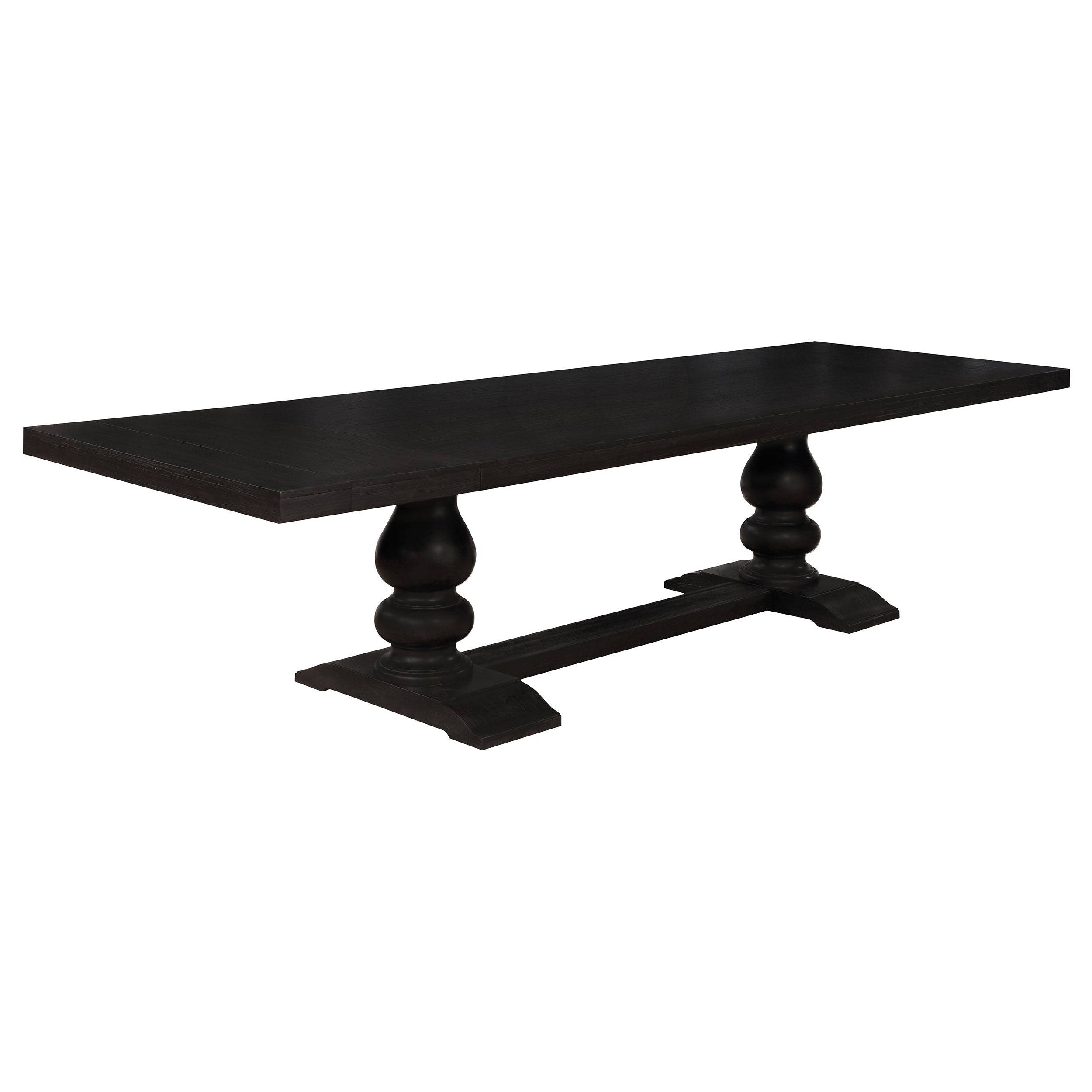 Phelps 123-inch Extension Leaf Dining Table Distressed Noir — view 1