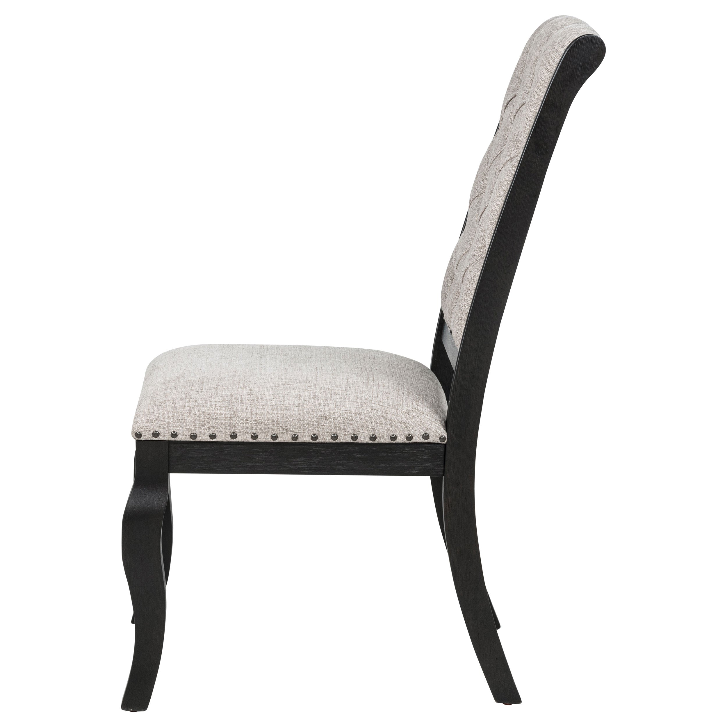 Phelps Upholstered Dining Side Chair Tan Distressed Noir (Set of 2) — view 6