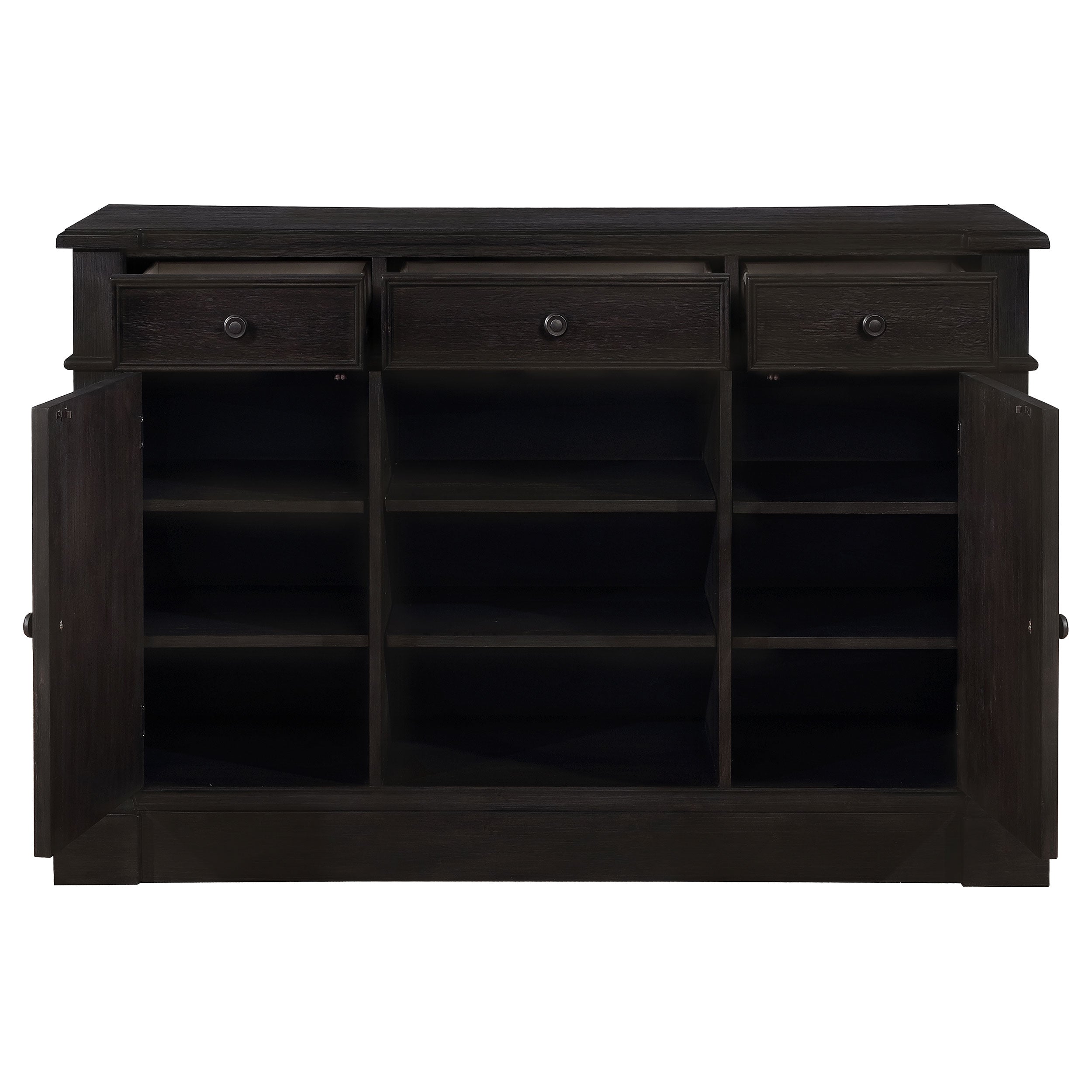 Phelps 2-door Sideboard Buffet Cabinet Distressed Noir — view 4
