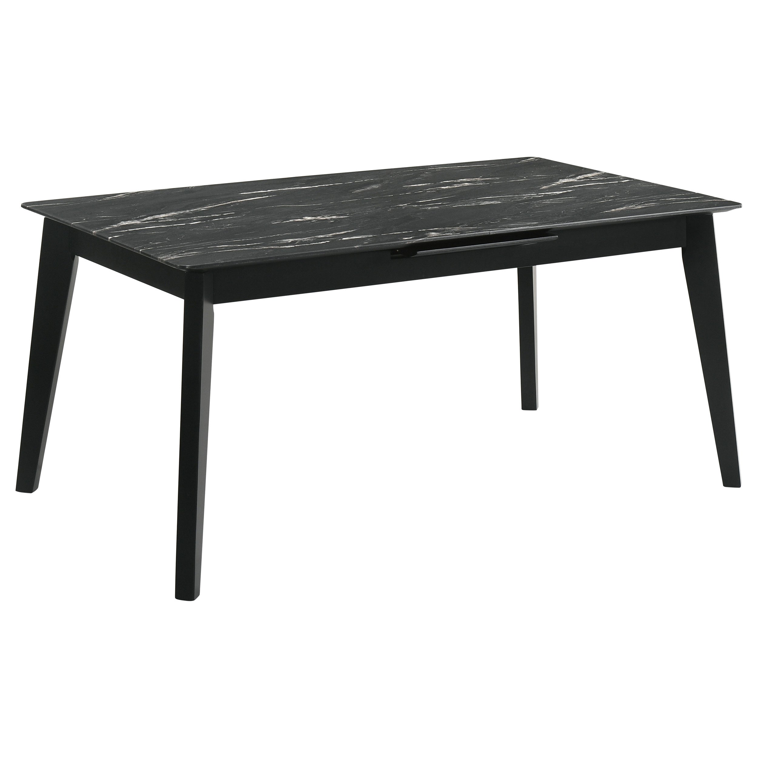 Crestmont 78-inch Extension Dining Table Black Faux Marble — view 4