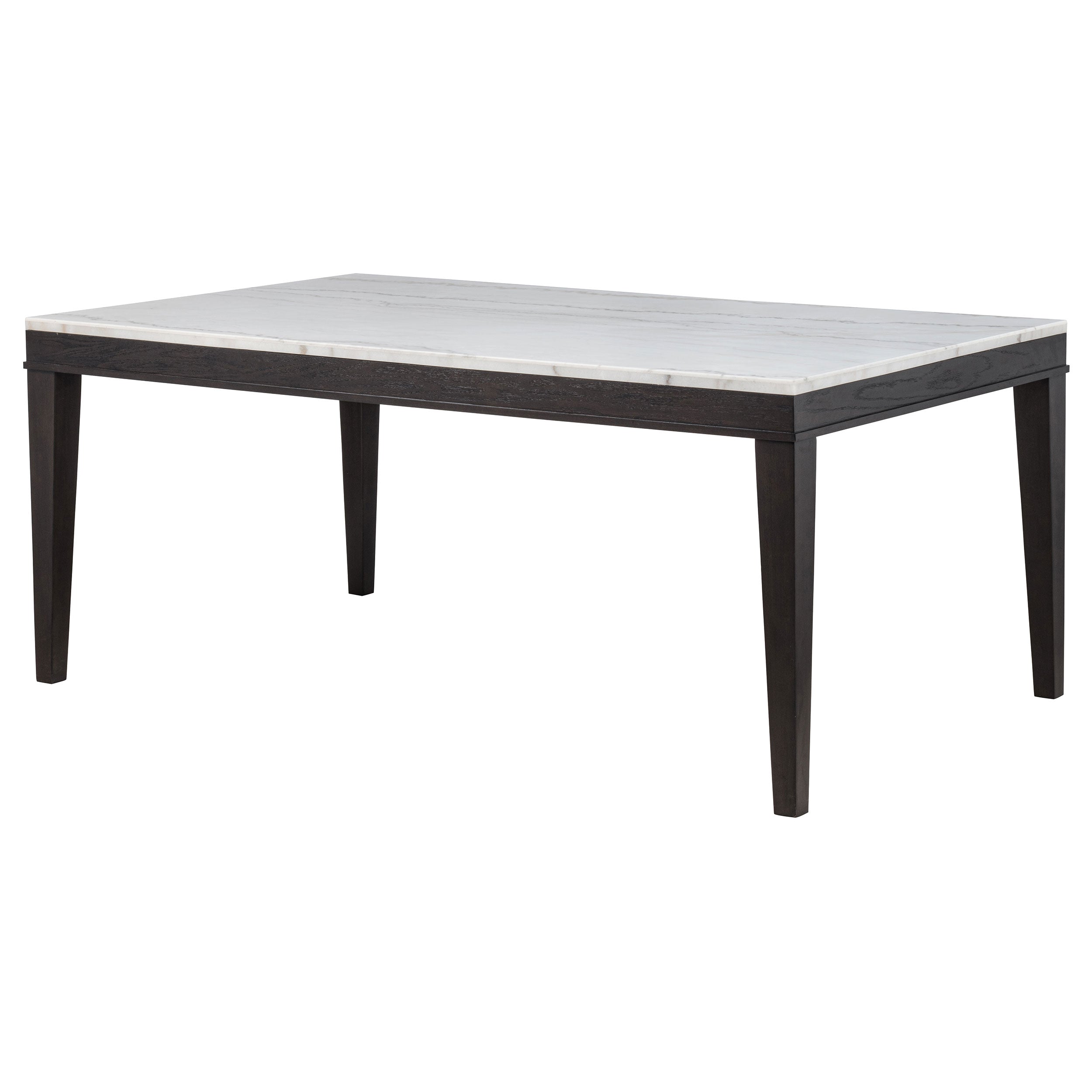 Averill 72-inch Rectangular White Marble Top Dining Table Coffee Bean — view 4