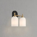 Vortex - 2 Lights Vanity In Traditional Style For Over Bathroom Mirror Wall Sconce - Black / Gold / White