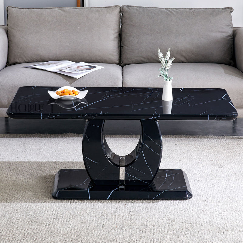 Modern Minimalist Pattern Sticker Rectangular Coffee Table With Elegant Design And Moderate Size